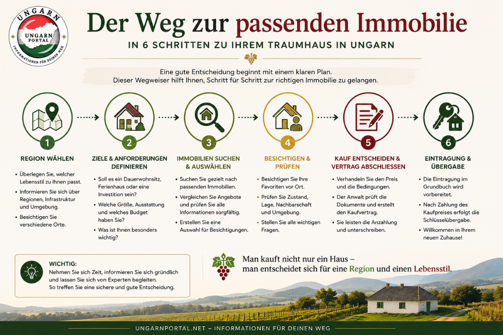 Weg zur Immobilie in Ungarn